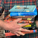 An armful of books