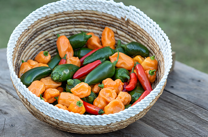 basket of peppers