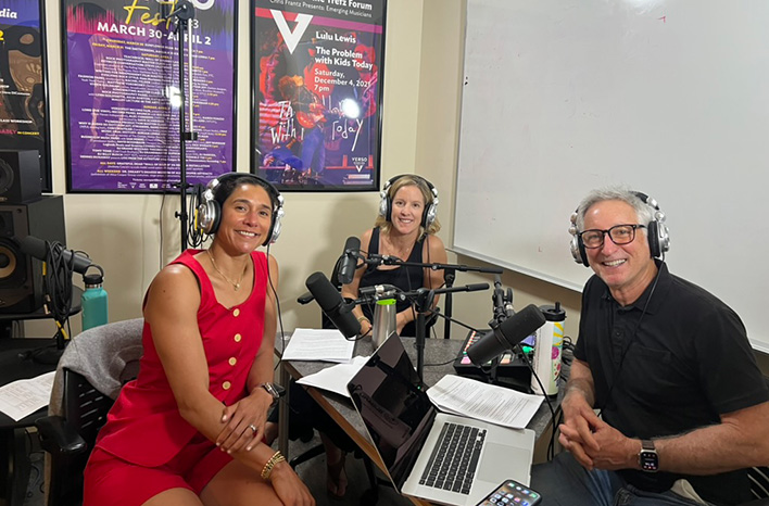 Recording "The podcast at Westport Library